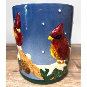 Artisan Cardinal Ceramic Vase With Nature-Inspired Design